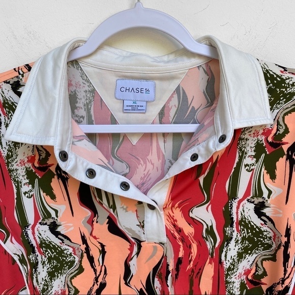 Chase 54 Abstract Print Golf Shirt Size XL - Picture 2 of 6